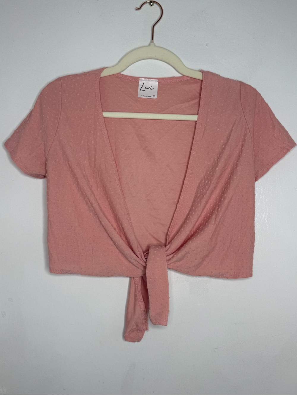 Olivia Rae Dusty Pink Tie-Front Crop Top